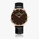 Pero & Giorni - Tibre Marrone Classic (Brown Dial Quartz Rose Gold Watch with Black Leather Strap)