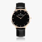 Pero & Giorni - Tibre Nero Classic (Black Dial Quartz Rose Gold Watch with Black Leather Strap)
