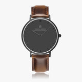 Pero & Giorni - Tibre Grigio Classic (Grey Dial Quartz Black Watch with Brown Leather Strap)