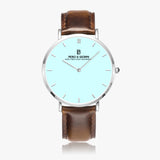 Pero & Giorni – Tibre Azzurro Chiaro Classic (Light Blue Dial Quartz Silver Watch with Brown Leather Strap)