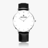 Pero & Giorni - Tibre Bianco Classic (White Dial Quartz Silver Watch with Black Leather Strap)