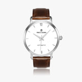 Pero & Giorni – Maggiore Bianco Classic  (White Dial Automatic Watch with Brown Leather Strap)
