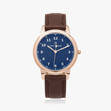 Pero & Giorni - Arno Blu Notte Classic (Midnight Blue Dial Quartz Rose Gold Watch with Brown Leather Strap)
