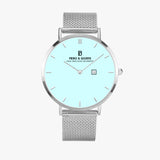 Pero & Giorni – Tibre Date-Edition Azzurro Chiaro (Light Blue Dial Quartz Silver Watch with Silver Mesh Bracelet)