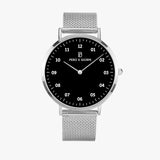 Pero & Giorni – Adige Nero (Black Dial Quartz Silver Watch with Silver Mesh Bracelet)