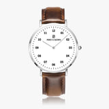Pero & Giorni – Adige Bianco Classic (White Dial Quartz Silver Watch with Brown Leather Strap)