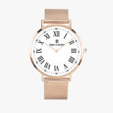 Pero & Giorni - Tanaro Bianco (White Dial Quartz Watch with Rose Gold Mesh Bracelet)