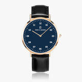 Pero & Giorni – Adige Blu Notte Classic (Navy Blue Dial Quartz Rose Gold Watch with Black Leather Strap)