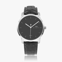 Pero & Giorni – Sicília Grigio Scuro Classic  (Dark Grey Dial Quartz Silver Watch with Black Leather Strap)