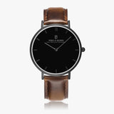 Pero & Giorni - Tibre Nero Classic (Black Dial Quartz Black Watch with Brown Leather Strap)