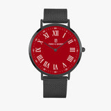 Pero & Giorni - Tanaro Rosso Cremisi (Crimson Red Dial Quartz Watch with Black Mesh Bracelet)