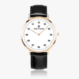 Pero & Giorni – Adige Bianco Classic (White Dial Quartz Rose Gold Watch with Black Leather Strap)