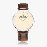 Pero & Giorni – Tibre Beige Chiaro Classic (Beige Dial Quartz Silver Watch with Brown Leather Strap)