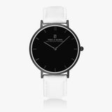 Pero & Giorni - Tibre Nero Classic (Black Dial Quartz Black Watch with White Leather Strap)