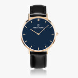 Pero & Giorni – Tibre Blu Notte Classic (Navy Blue Dial Quartz Rose Gold Watch with Black Leather Strap)