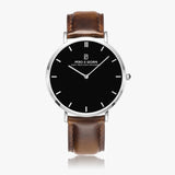 Pero & Giorni - Tibre Nero Classic (Black Dial Quartz Silver Watch with Brown Leather Strap)