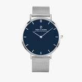 Pero & Giorni – Tibre Blu Notte  (Navy Blue Dial Quartz Silver Watch with Silver Mesh Bracelet)