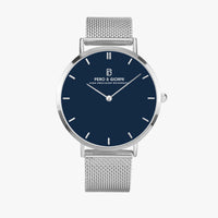 Pero & Giorni – Tibre Blu Notte  (Navy Blue Dial Quartz Silver Watch with Silver Mesh Bracelet)
