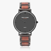 Pero & Giorni – Calcinara Grigio Fumo (Smoke Grey Dial Quartz Black Copper Watch with Natural Wood Strap)