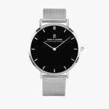 Pero & Giorni - Tibre Nero (Black Dial Quartz Silver Watch with Silver Mesh Bracelet)