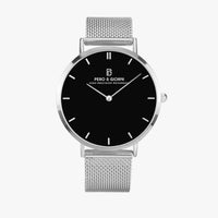 Pero & Giorni - Tibre Nero (Black Dial Quartz Silver Watch with Silver Mesh Bracelet)