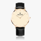 Pero & Giorni – Tibre Beige Chiaro Classic (Beige Dial Quartz Rose Gold Watch with Black Leather Strap)