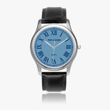 Pero & Giorni – Volturno Azzurro Classic (Sky Blue Dial Quartz Silver Watch with Black Leather Strap)