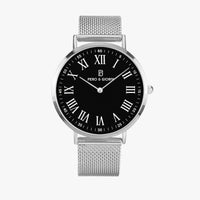 Pero & Giorni – Tanaro Nero (Black Dial Quartz Watch with Silver Mesh Bracelet)