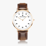 Pero & Giorni – Adige Bianco Classic (White Dial Quartz Rose Gold Watch with Brown Leather Strap)