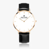 Pero & Giorni - Tibre Bianco Classic (White Dial Quartz Rose Gold Watch with Black Leather Strap)