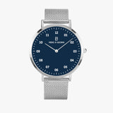 Pero & Giorni – Adige Blu Notte (Navy Blue Dial Quartz Silver Watch with Silver Mesh Bracelet)