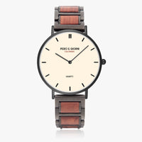 Pero & Giorni – Calcinara Avorio (Ivory Dial Quartz Black Copper Watch with Natural Wood Strap)
