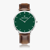 Pero & Giorni – Tibre Verde Smeraldo Classic (Green Dial Quartz Silver Watch with Brown Leather Strap)