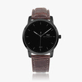 Pero & Giorni – Sicília Nero Classic  (Black Dial Quartz Black Watch with Brown Leather Strap)