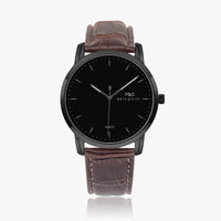 Pero & Giorni – Sicília Nero Classic  (Black Dial Quartz Black Watch with Brown Leather Strap)