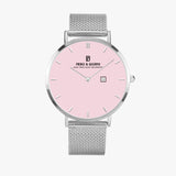 Pero & Giorni – Tibre Date-Edition Rosa Cipria (Light Pink Dial Quartz Silver Watch with Silver Mesh Bracelet)