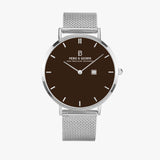 Pero & Giorni – Tibre Date-Edition Marrone (Brown Dial Quartz Silver Watch with Silver Mesh Bracelet)
