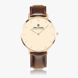 Pero & Giorni – Tibre Beige Chiaro Classic (Beige Dial Quartz Rose Gold Watch with Brown Leather Strap)