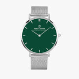 Pero & Giorni – Tibre Verde Smeraldo (Green Dial Quartz Silver Watch with Silver Mesh Bracelet)