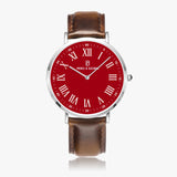 Pero & Giorni - Tanaro Rosso Cremisi Classic (Crimson Red Dial Quartz Watch with Brown Leather Strap)