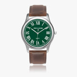Pero & Giorni – Volturno Verde Bosco Classic  (Green Dial Quartz Silver Watch with Brown Leather Strap)