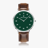 Pero & Giorni – Adige Verde Smeraldo Classic (Green Dial Quartz Silver Watch with Brown Leather Strap)