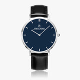 Pero & Giorni – Tibre Blu Notte Classic (Navy Blue Dial Quartz Silver Watch with Black Leather Strap)