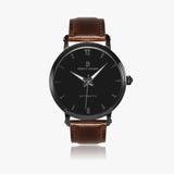 Pero & Giorni – Maggiore Notte Classic (All-Black Automatic Watch with Brown Leather Strap)