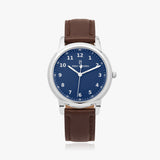 Pero & Giorni - Arno Blu Notte Classic (Midnight Blue Dial Quartz Silver Watch with Brown Leather Strap)